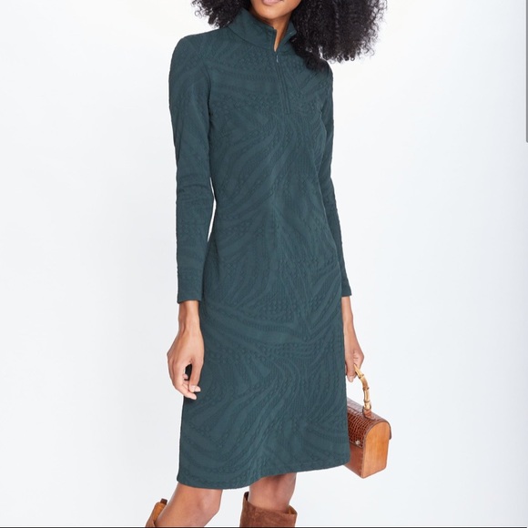 J.McLaughlin Bedford Hunter green jacquard dress